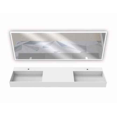 CastelloUSA Juniper 72" Solid Surface Wall Mount Modern Minimalist